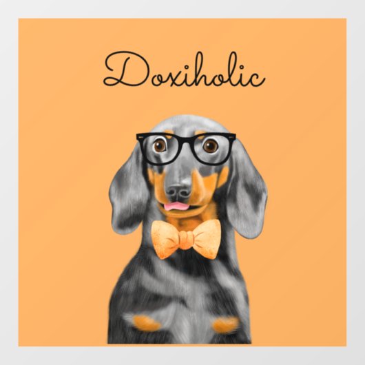 Dachshund Business Man Window Decal (Vel)