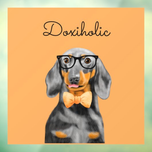 Dachshund Business Man Window Decal (Vel 3)