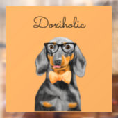 Dachshund Business Man Window Decal (Vel 2)