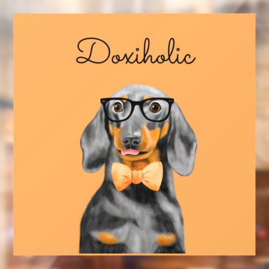 Dachshund Business Man Window Decal (Vel 2)
