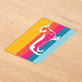 Dachshund by colorful stripes acryl uitnodigingen (Laagn)