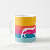 Dachshund by colorful stripes koffiemok (Voorkant links)