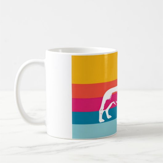 Dachshund by colorful stripes koffiemok (Links)