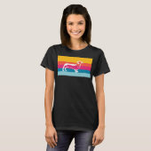 Dachshund by colorful stripes t-shirt (Voorkant volledig)