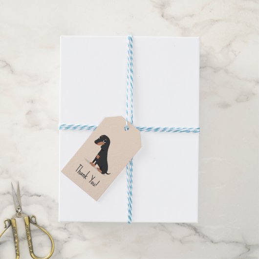 Dachshund Cadeaulabel (Met Touw)