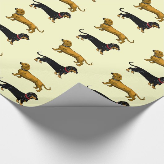 dachshund cadeaupapier (Hoek)