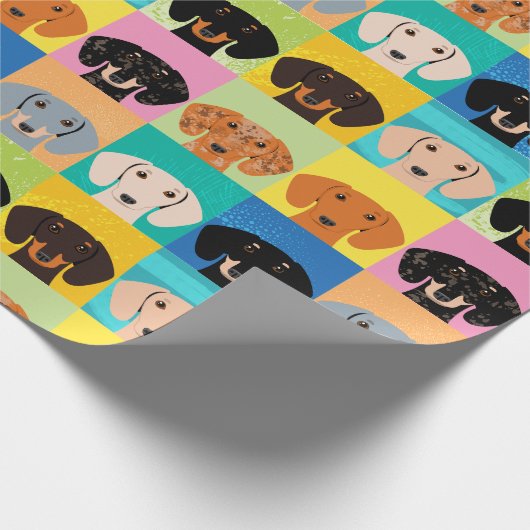 Dachshund Cadeaupapier (Hoek)