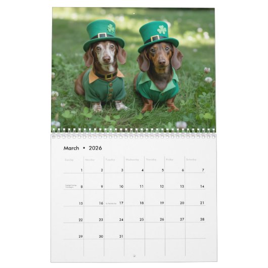 Dachshund Calendar Kalender (Mar 2026)