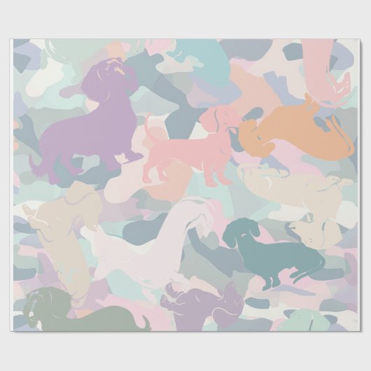 Dachshund Camo Cadeaupapier (Vlak)