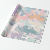 Dachshund Camo Cadeaupapier (Uitgerold)