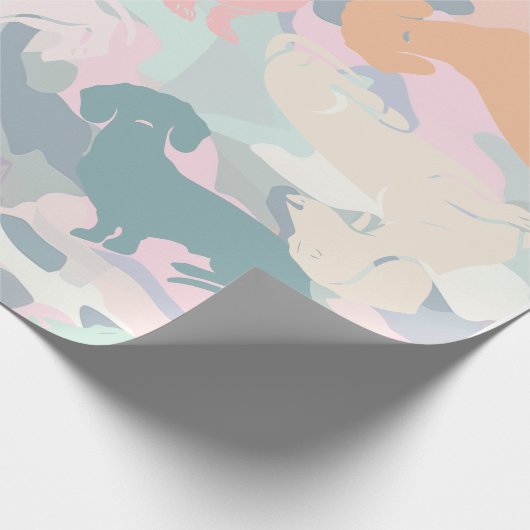 Dachshund Camo Cadeaupapier (Hoek)