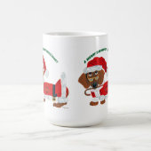 Dachshund Candy Cane Santa Koffiemok (Center)
