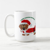 Dachshund Candy Cane Santa Koffiemok (Links)