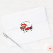 Dachshund Candy Cane Santa Ronde Sticker (Envelop)
