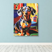 Dachshund Canvas Afdruk (Insitu (Houten vloer))