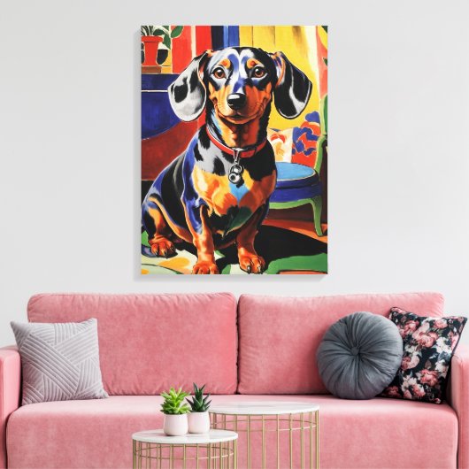 Dachshund Canvas Afdruk (Insitu (Woonkamer))