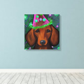 DACHSHUND CANVAS AFDRUK (Insitu (Houten vloer))