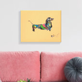Dachshund Canvas in vele verschillende maten Afdruk (Insitu (Woonkamer))