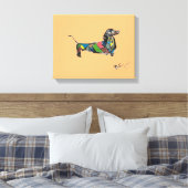 Dachshund Canvas in vele verschillende maten Afdruk (Insitu (Slaapkamer))