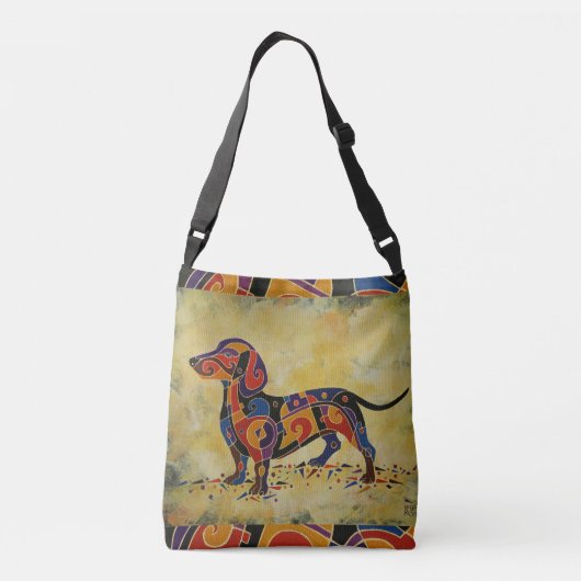 Dachshund-Canvas tas (Achterkant)