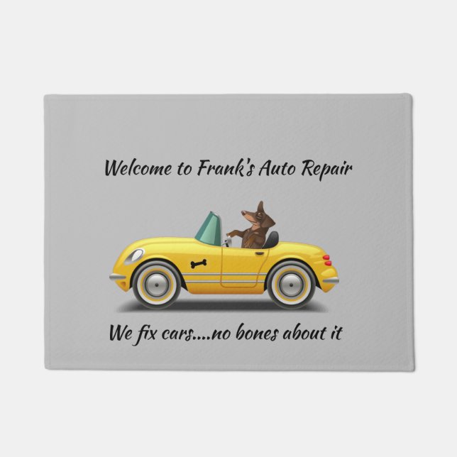 Dachshund Car Repair Dep Deurmat (Voorkant)