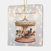 Dachshund Carrousel Kerstmis Keramisch Ornament (Links)