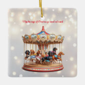 Dachshund Carrousel Kerstmis Keramisch Ornament (Voorkant)