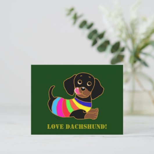 Dachshund Cartoon 2 Briefkaart (Staand voorkant)