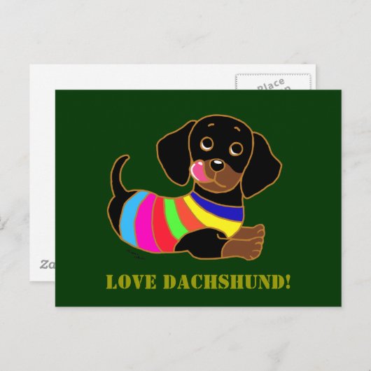 Dachshund Cartoon 2 Briefkaart (Voorkant / Achterkant)