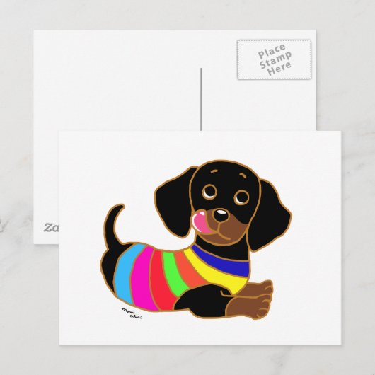 Dachshund Cartoon 2 Briefkaart (Voorkant / Achterkant)