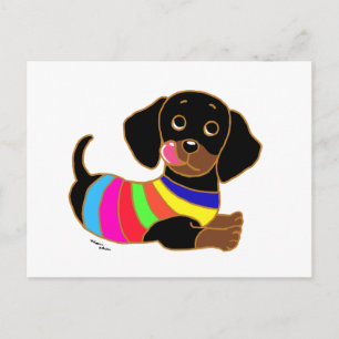 Dachshund Cartoon 2 Briefkaart