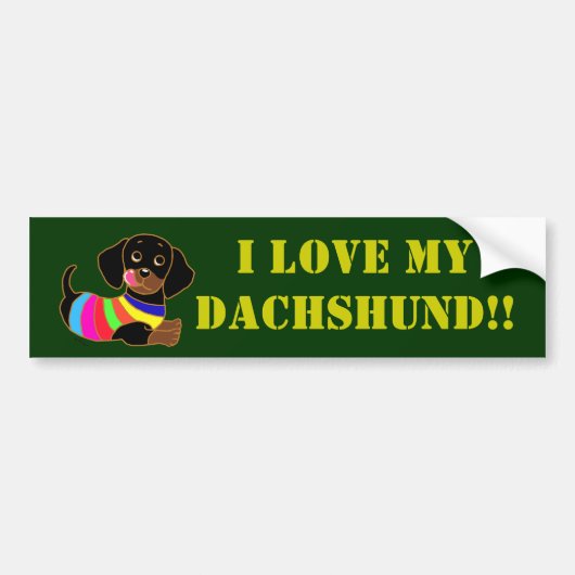 Dachshund Cartoon 2 Bumpersticker (Voorkant)