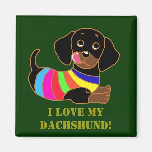 Dachshund Cartoon 2 Magneet (Voorkant)