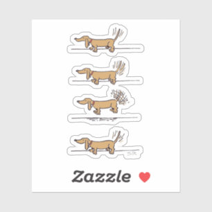 Dachshund cartoon contour sticker