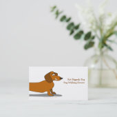 Dachshund Cartoon Dog Business Card-sjabloon Visitekaartje (Staand voorkant)