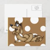 Dachshund Cartoon Dog in knopen Briefkaart (Voorkant / Achterkant)