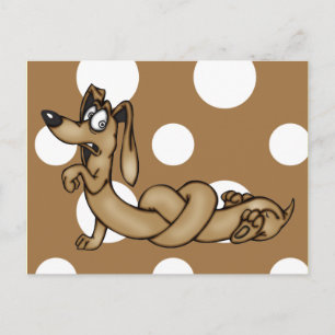 Dachshund Cartoon Dog in knopen Briefkaart