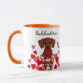 Dachshund Cartoon Heart Mok (Links)