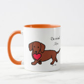 Dachshund Cartoon Heart Mok (Links)