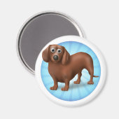 Dachshund-Cartoon Magneet (Voorkant / Achterkant)