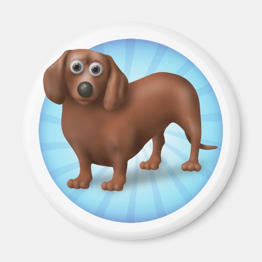 Dachshund-Cartoon Magneet (Voorkant)