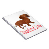 Dachshund Cartoon Puppy Dog Love Notitieboek (Rechterzijde)