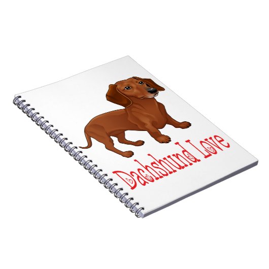 Dachshund Cartoon Puppy Dog Love Notitieboek (Rechterzijde)