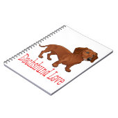 Dachshund Cartoon Puppy Dog Love Notitieboek (Linkerzijde)