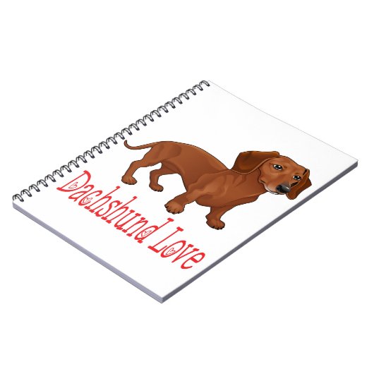 Dachshund Cartoon Puppy Dog Love Notitieboek (Linkerzijde)