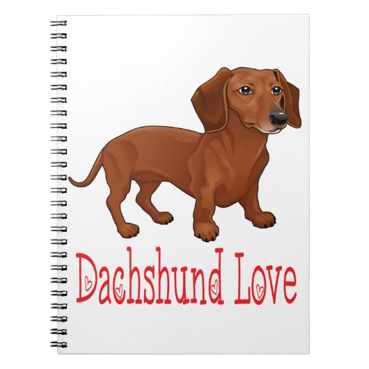 Dachshund Cartoon Puppy Dog Love Notitieboek (Voorkant)