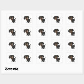 Dachshund cartoon schattige hond vierkante sticker (Vel)