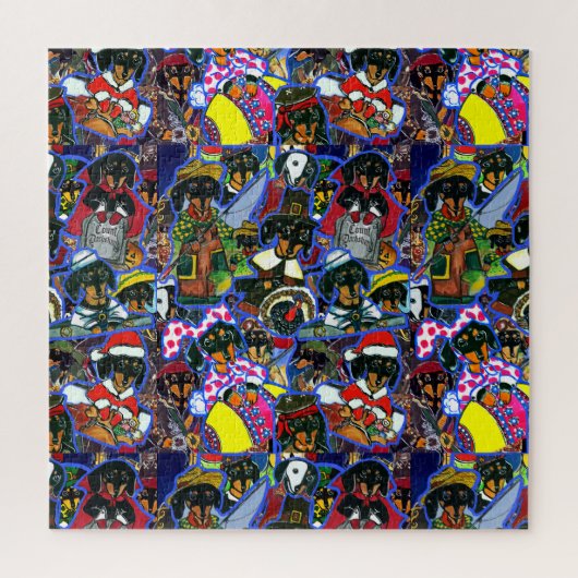 Dachshund Cartoons Legpuzzel (Verticaal)