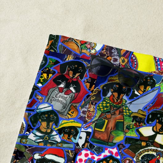 Dachshund Cartoons Strandlaken (In situ)