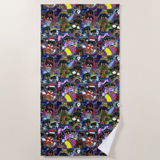 Dachshund Cartoons Strandlaken (Voorkant)